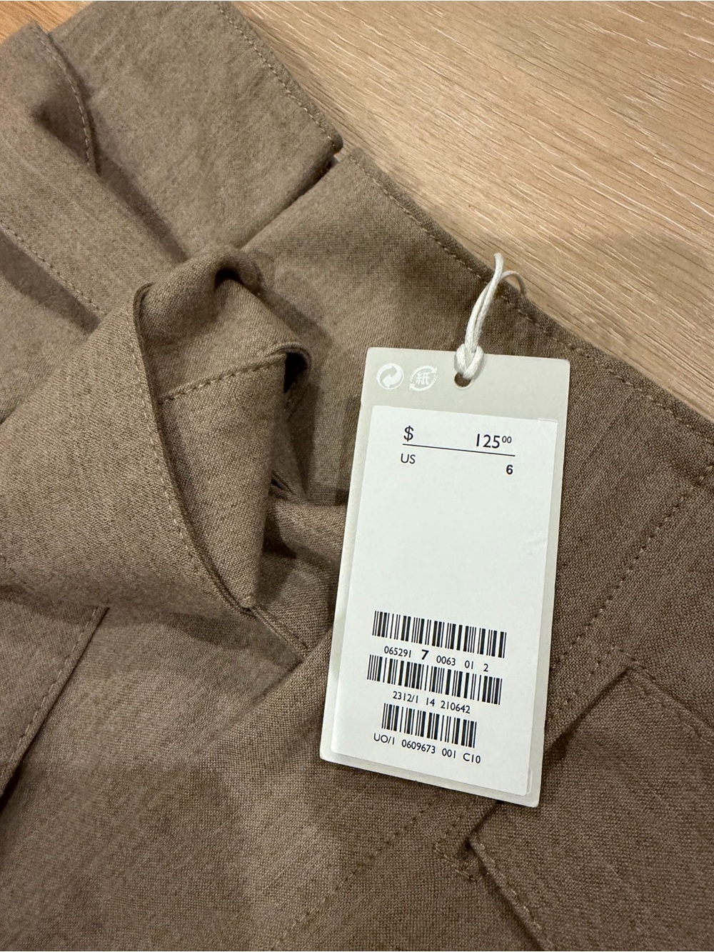 COS Belted Wool Trousers Tan Lightweight Size 6 NWT! - Picture 7 of 13